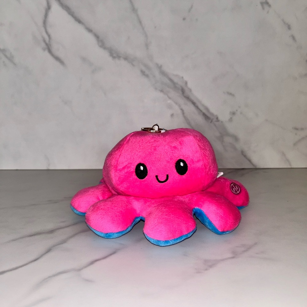 Pink and Blue Plush Octopus Toy